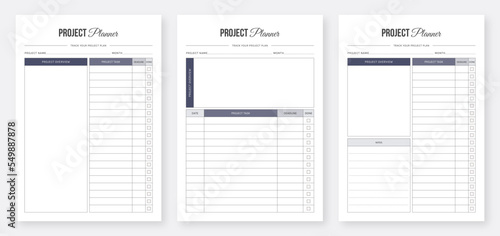 Project Planner Template Design, Printable Project Planner, Project Tracker Template Set, Project Planner Layout Design, Modern Planner Template Set, Planner Bundle, Organizer & Schedule Planner