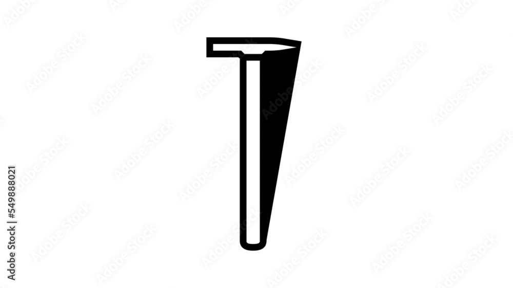 tack hammer tool line icon animation tack hammer tool line icon animation