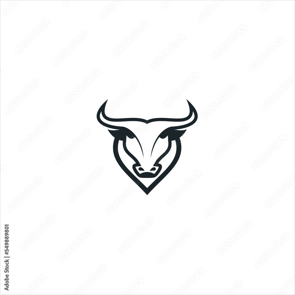 buffalo logo vector design of a black logo line art buffalo logo vector design of a black logo line art