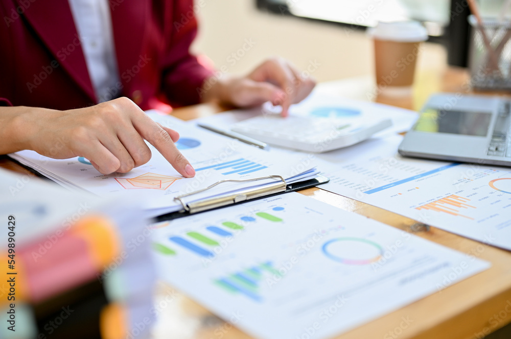 Professional Asian businesswoman or female accountant working at hr desk Professional Asian businesswoman or female accountant working at hr desk