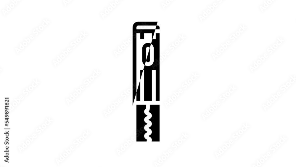 electric corkscrew wine line icon animation electric corkscrew wine line icon animation