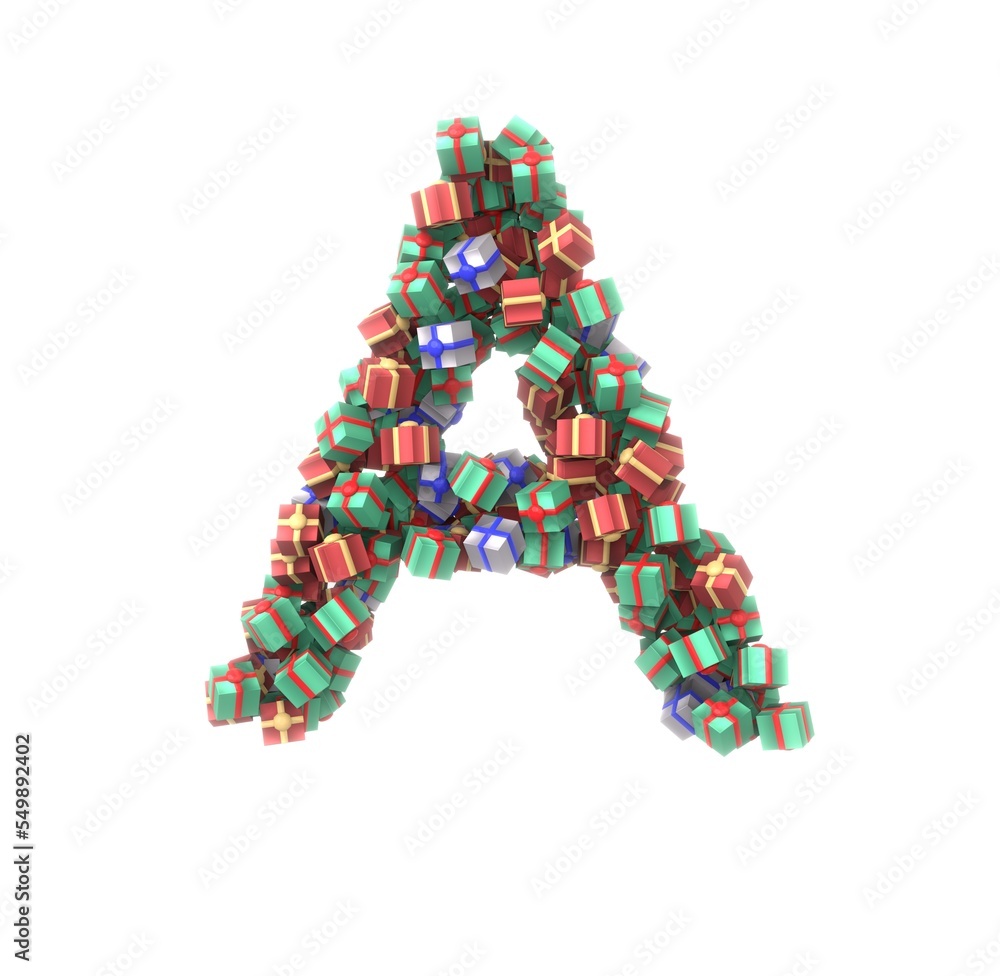 Present Themed Font - Letter A Present Themed Font - Letter A