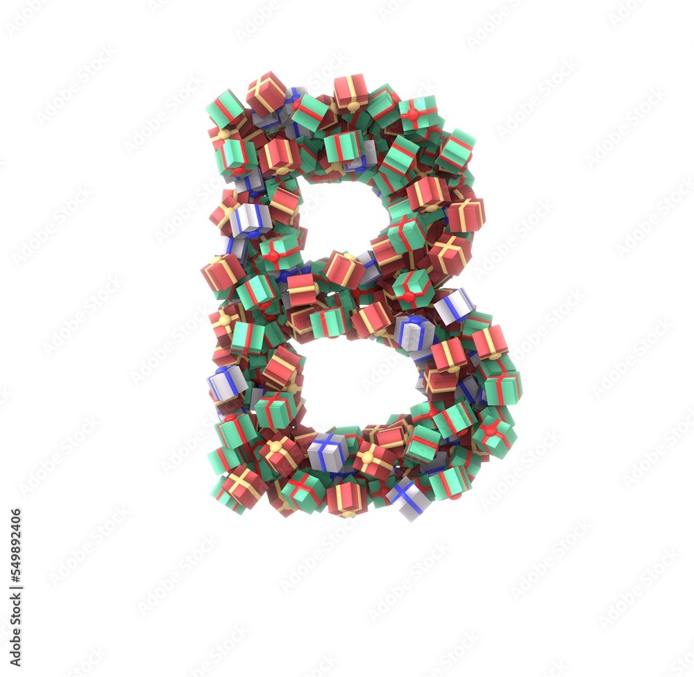 Present Themed Font - Letter B Present Themed Font - Letter B