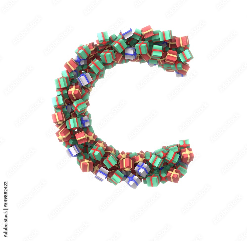 Present Themed Font - Letter C Present Themed Font - Letter C