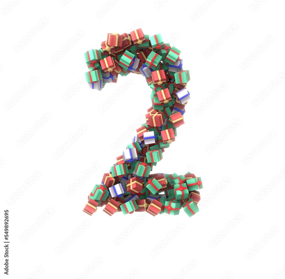Present Themed Font - Number 2 Present Themed Font - Number 2