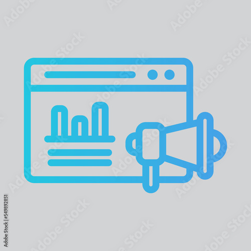 Marketing website icon in gradient style, use for website mobile app presentation