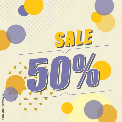 Vector design yellow, white and purple circles banners for big sale and discounts with retro template colors. Discount banner on a red background with yellow, white and purple circles digital banner