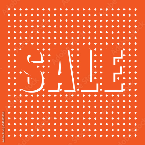 Design a red banner for big sale and a discount with a   template color retro. Banner with discount on a red background with white square and red.