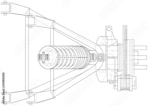 Car suspension with shock absorber