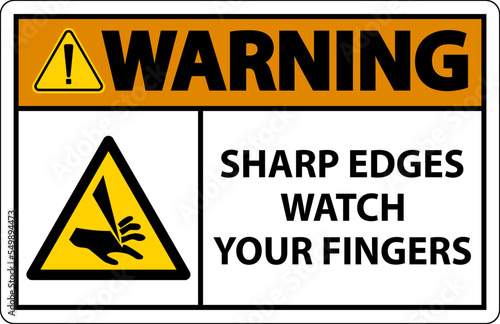 Warning Sharp Edges Watch Your Fingers On White Background