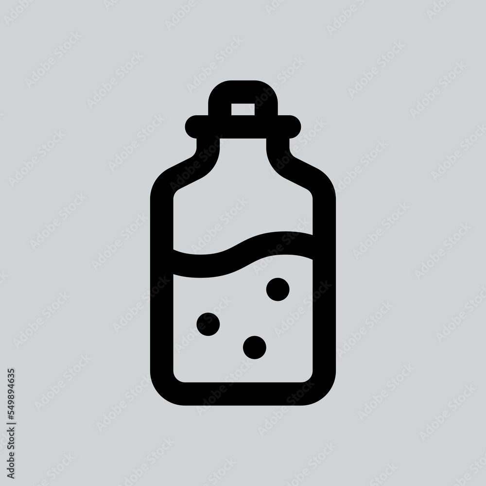 Bottle icon in line style about laboratory, use for website mobile app presentation Bottle icon in line style about laboratory, use for website mobile app presentation