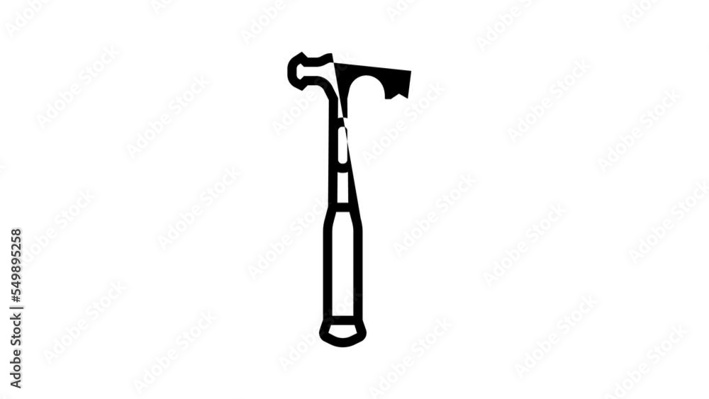 drywall hammer tool line icon animation drywall hammer tool line icon animation