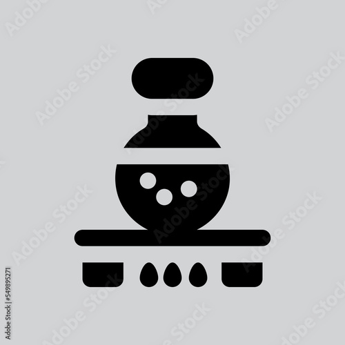 Bunsen burner icon in solid style about laboratory, use for website mobile app presentation