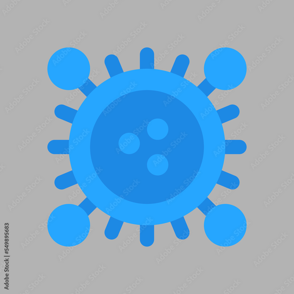 Virus icon in flat style about laboratory, use for website mobile app presentation Virus icon in flat style about laboratory, use for website mobile app presentation