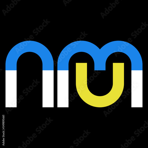 Fotografie Monogram logo illustration on black background