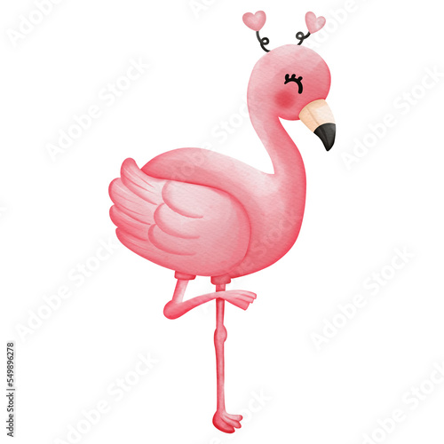 Hand Drawn Flamingo for Valentine