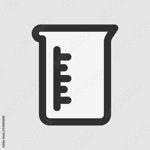 Beaker icon in filled line style about laboratory, use for website mobile app presentation