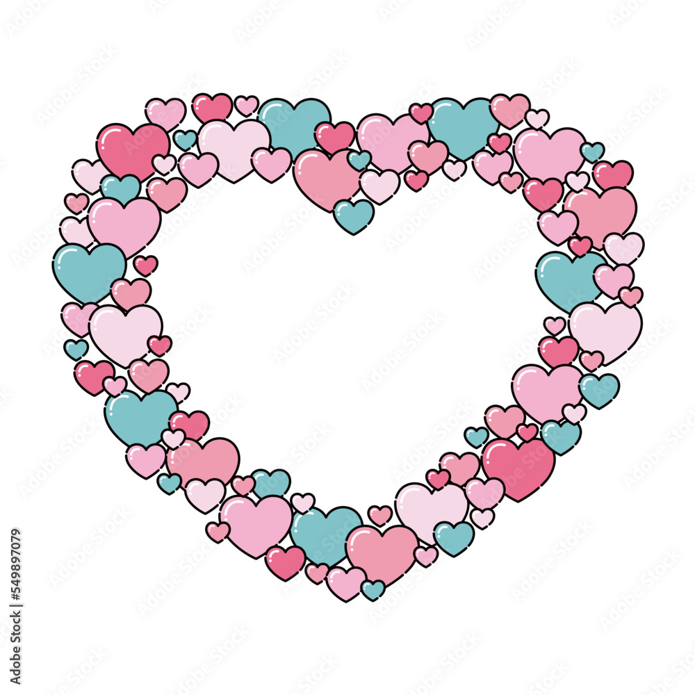 Obraz premium 可愛い水色とピンクのツヤツヤハーのトフレーム