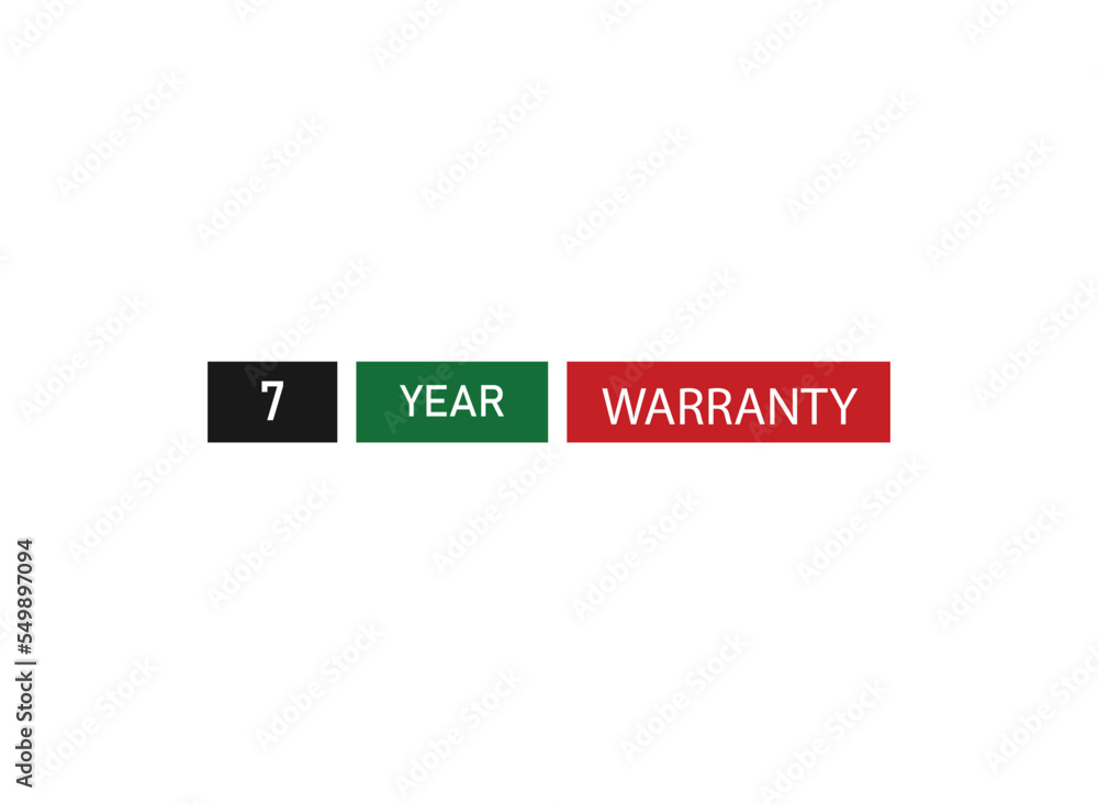 7 years warranty icon isolated on white background. vector illustrator. 7 years warranty icon isolated on white background. vector illustrator.