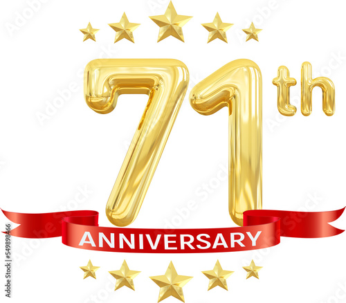 71th year anniversary gold number