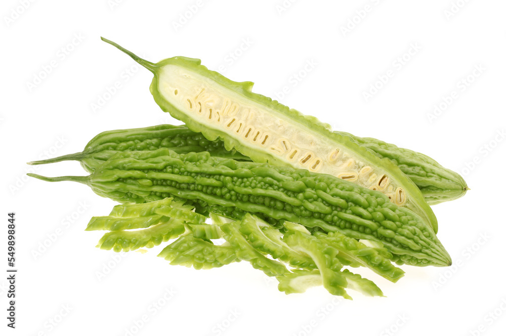 Bitter melon , Bitter gourd on white background Bitter melon , Bitter gourd on white background