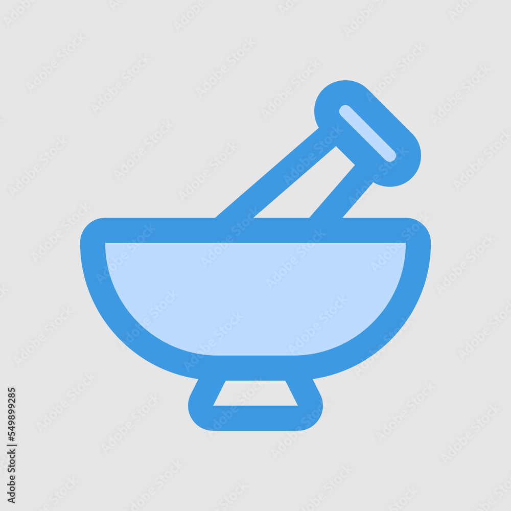 Mortar icon in blue style about laboratory, use for website mobile app presentation Mortar icon in blue style about laboratory, use for website mobile app presentation