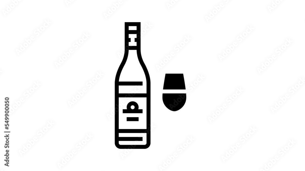 chardonnay white wine line icon animation chardonnay white wine line icon animation