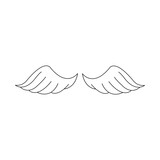 Pair of beautiful angel wings isolated on white background, vector illustration.