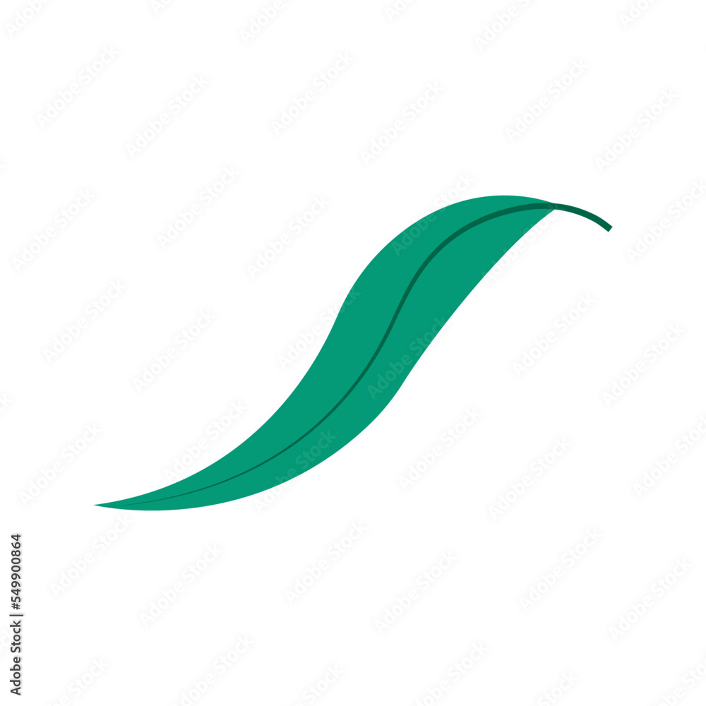 Single Green Leaf icon - Vector in flat design isolated on white background. Single Green Leaf icon - Vector in flat design isolated on white background.