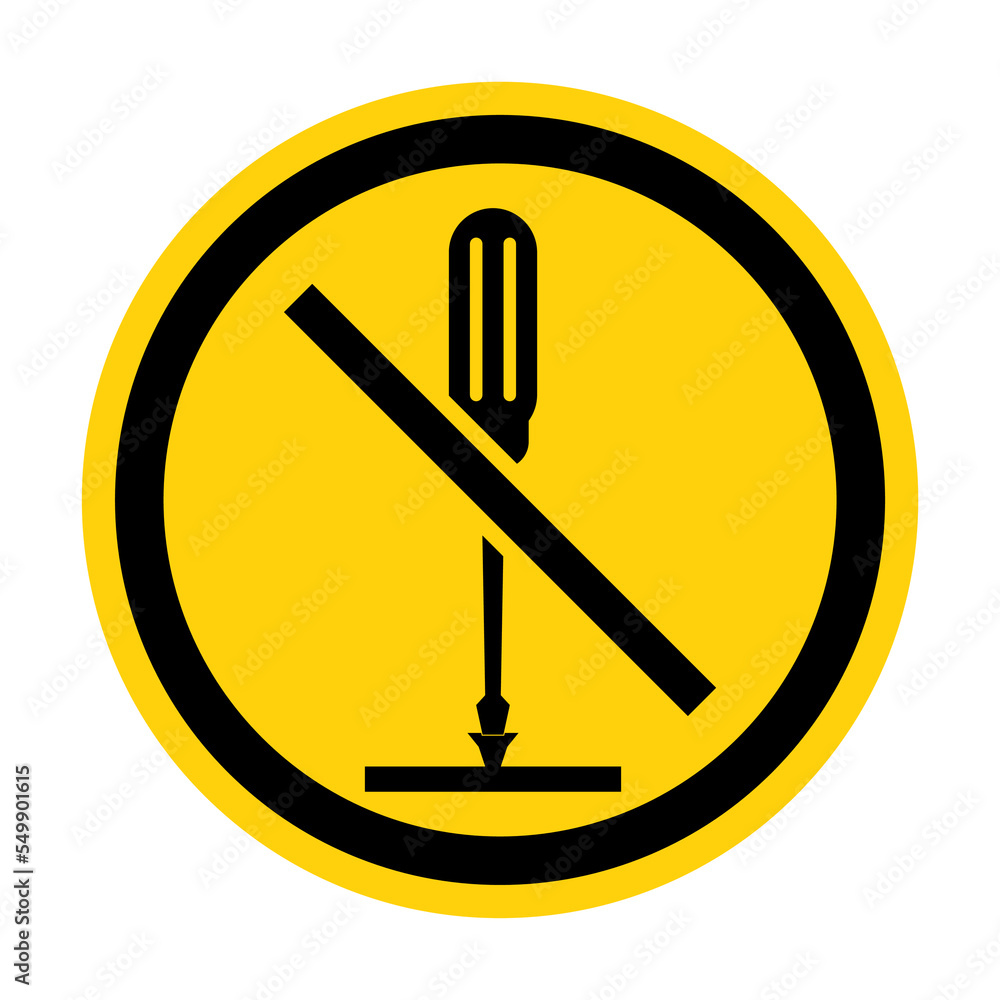 Screwdriver prohibition icon on white background Screwdriver prohibition icon on white background