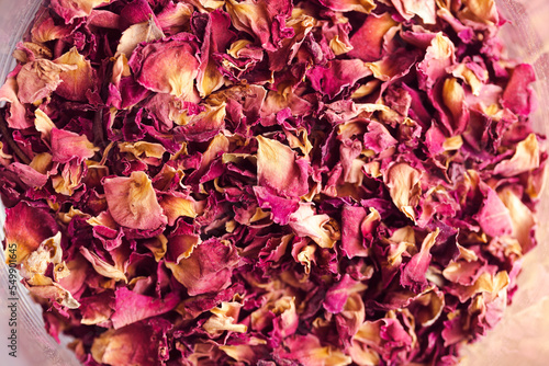dried rose petals background