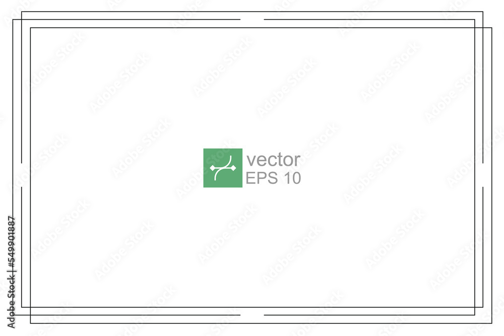 Frame, simple thin line border. Horizontal vintage rectangle photo ...