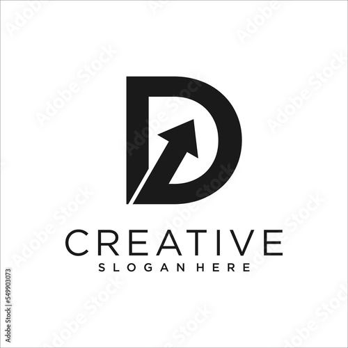 Letter D With Arrow Logo Design Template