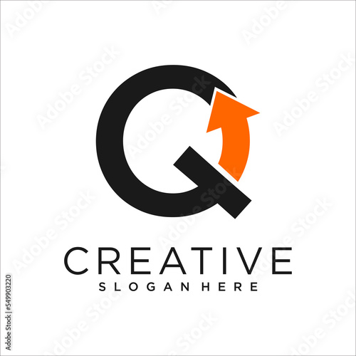 Letter Q With Arrow Logo Design Template