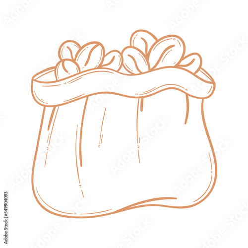 coffee grains in sack doodle