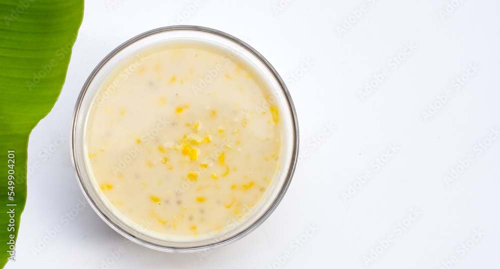 Sweet corn with sago in sweet coconut milk Sweet corn with sago in sweet coconut milk