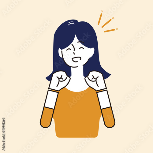 ポジティブな感情の笑顔で楽しそうな女性