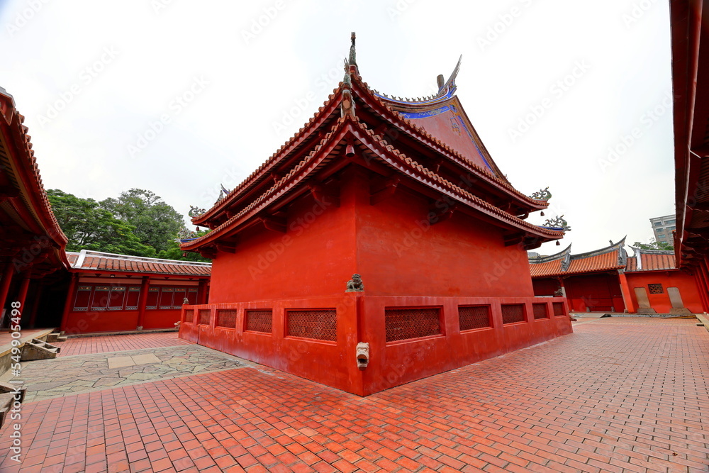 Tainan Confucius Temple, 17th-century Confucian temple featuring traditional architecture in Tainan, Taiwan. Tainan Confucius Temple, 17th-century Confucian temple featuring traditional architecture in Tainan, Taiwan.
