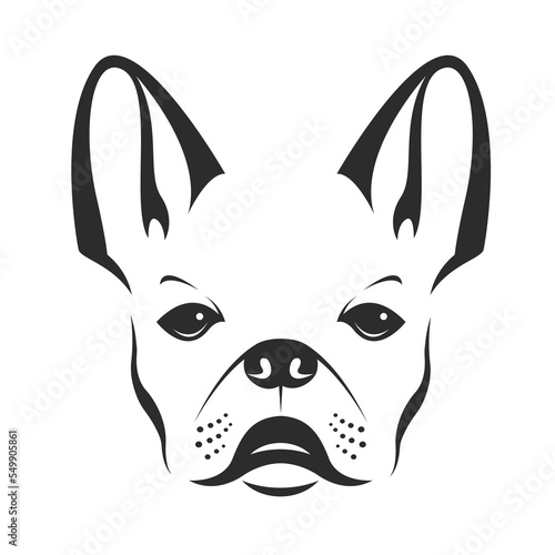 A dog (bulldog) head design isolated on transparent background. Pet. Animals. photo