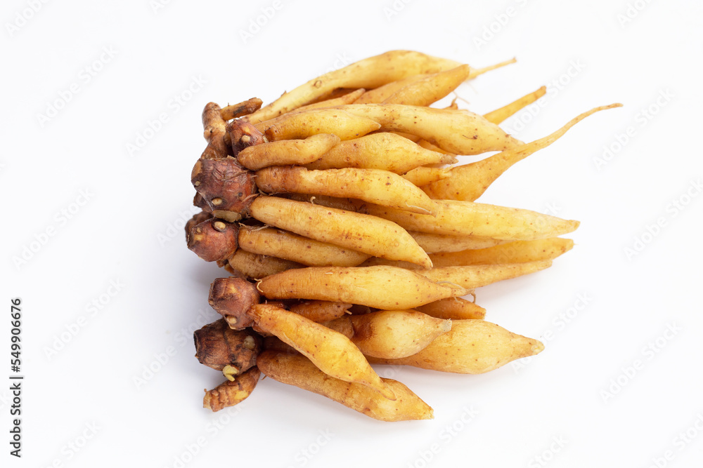 Fingerroot on a white background.