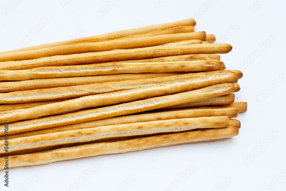 Bread sticks on white background Bread sticks on white background