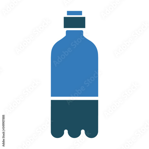 Disposable bottle, distilled water, mineral water, icon