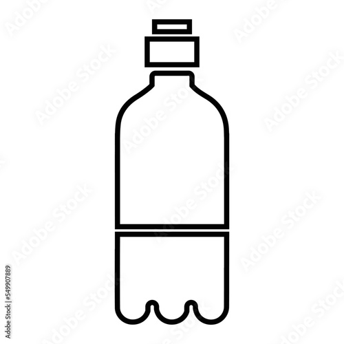 Disposable bottle, distilled water, mineral water, icon