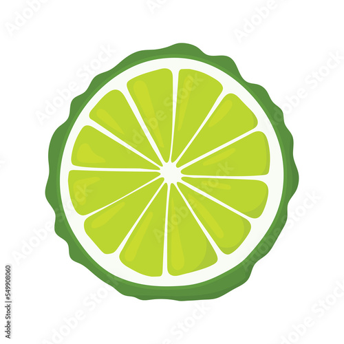 lice round kaffir lime, bumpy green bergamot, seasoning for Asian cuisine. Recipe icon.