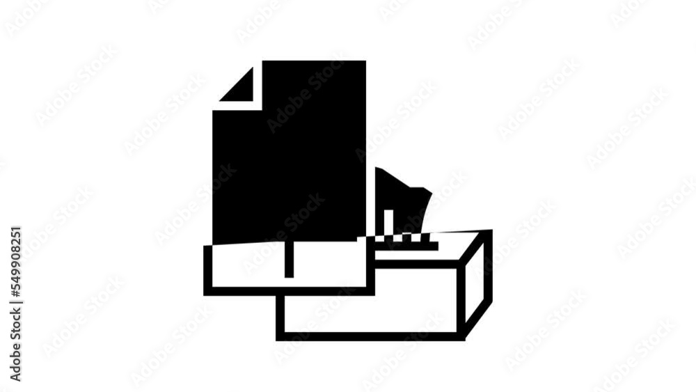tissue paper line icon animation tissue paper line icon animation