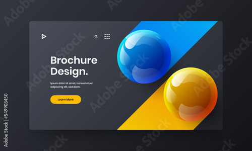 Amazing catalog cover vector design illustration. Premium realistic spheres placard template.