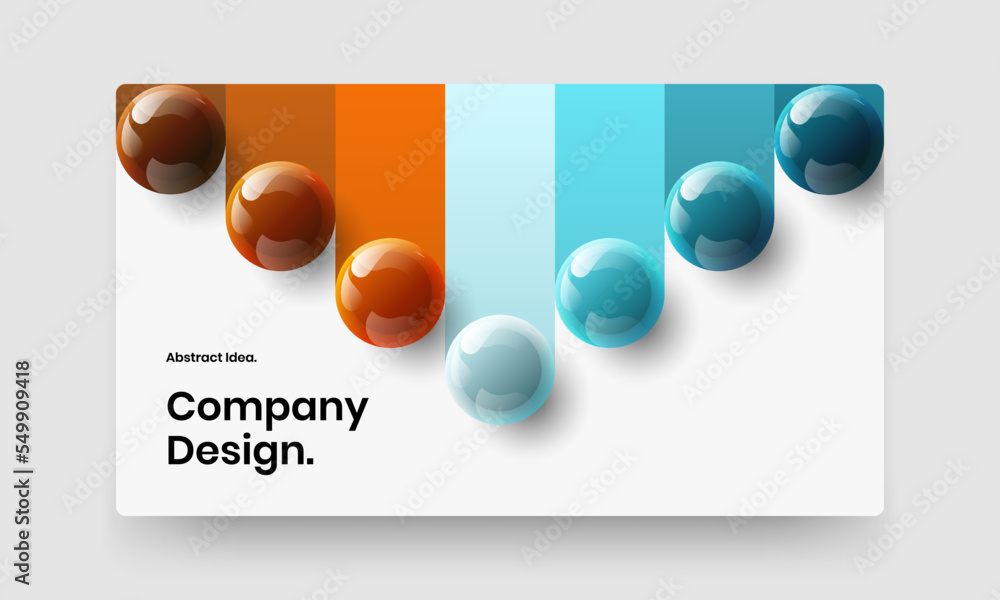 Original brochure design vector concept. Abstract realistic spheres corporate identity template.