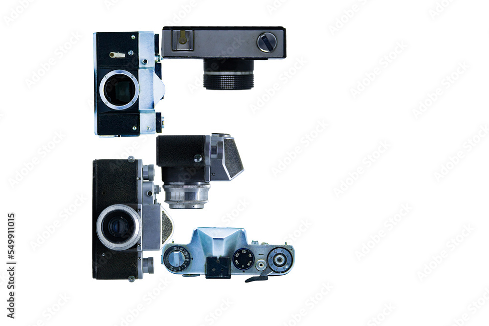 The letter E, made of cameras The letter E, made of cameras