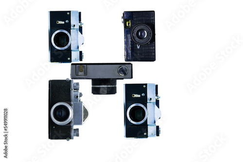 The letter H, made of cameras