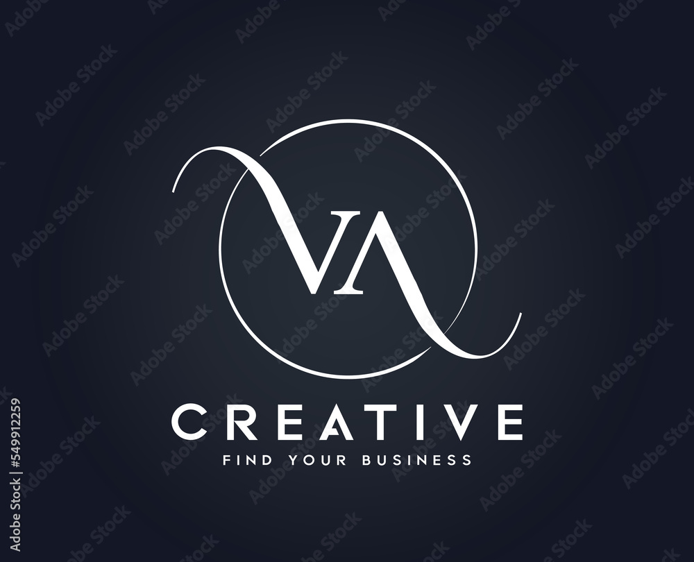 Letter V A Cursive Business logo Letter V A Cursive Business logo